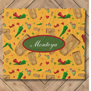 Nieuw Mexico Rood & Groen Chili Tamales Zia Nopale Fleece Deken