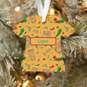 Nieuw Mexico Rood & Groen Chili Tamales Zia Nopale Ornament