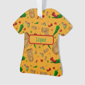 Nieuw Mexico Rood & Groen Chili Tamales Zia Nopale Ornament (voorkant)