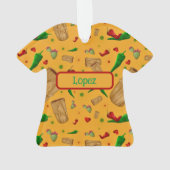 Nieuw Mexico Rood & Groen Chili Tamales Zia Nopale Ornament (achterkant)