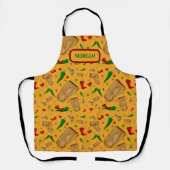 Nieuw Mexico Rood & Groen Chili Tamales Zia Nopale Schort (Voorkant)