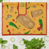Nieuw Mexico Rood & Groen Chili Tamales Zia Nopale Theedoek (Gevouwen)