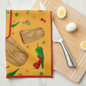 Nieuw Mexico Rood & Groen Chili Tamales Zia Nopale Theedoek (Quarter Fold)