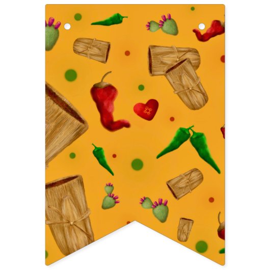 Nieuw Mexico Rood & Groen Chili Tamales Zia Nopale Vlaggetjes (Eerste vlag)