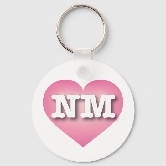 Nieuw Mexico Roze Fade Heart - Ik hou van NM Sleutelhanger (Voorkant)