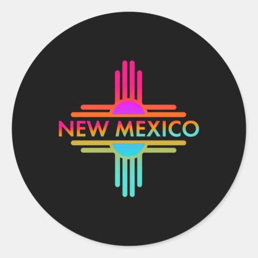Nieuw Mexico staat Zia symbool Ronde Sticker (Voorkant)
