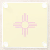 Nieuw Mexico State Flag Design Decor Glazen Onderzetter (Achterkant)
