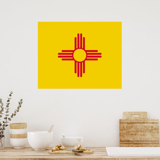 Nieuw Mexico State Flag Design Decor Poster (Keuken)