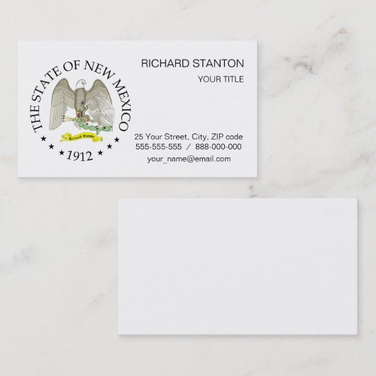 Nieuw Mexico-teken Visitekaartje (Voorkant / Achterkant)