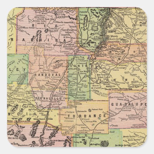 Nieuw Mexico Vierkante Sticker (Voorkant)