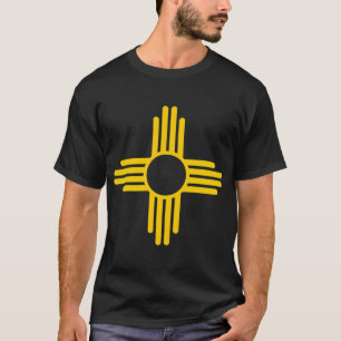 Nieuw Mexico Vlag Geel Zia Zonnesymbool T-shirt