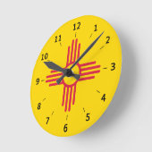 Nieuw Mexico Zia Sun-symbool  Ronde Klok (Hoek)