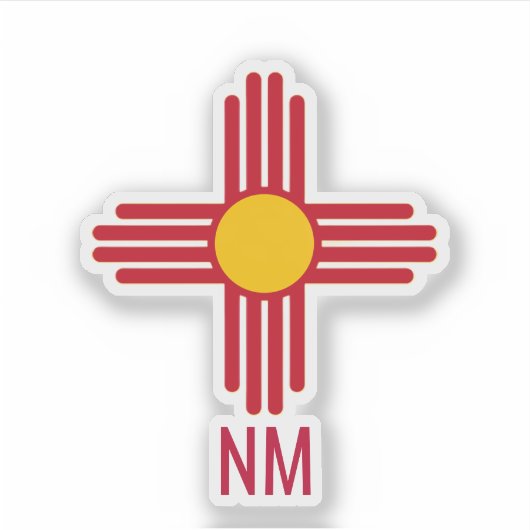 Nieuw-Mexico Zia-symbool Sticker (Voorkant)