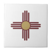Nieuw-Mexico Zia-symbool Tegeltje (Voorkant)