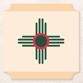 Nieuw-Mexico Zia Zon Kerstmis Kartonnen Onderzetters