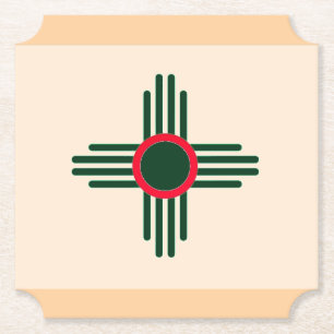 Nieuw-Mexico Zia Zon Kerstmis  Kartonnen Onderzetters