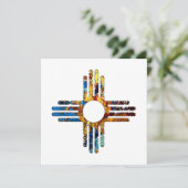 Nieuw Mexico Zia Zonnesymbool Feestdagenkaart (Staand voorkant)