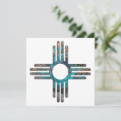 Nieuw Mexico Zia Zonnesymbool Kaart (Staand voorkant)