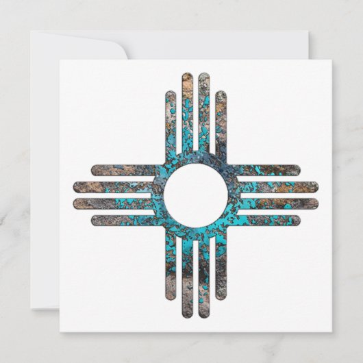 Nieuw Mexico Zia Zonnesymbool Kaart (Voorkant)