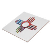 Nieuw Mexico Zia Zonnesymbool Tegeltje (Zijkant)