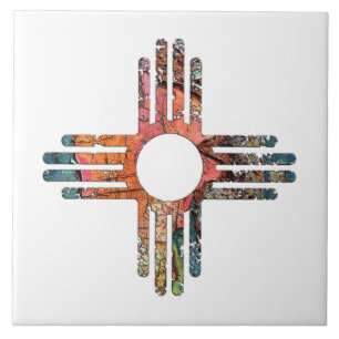 Nieuw Mexico Zia Zonnesymbool Tegeltje