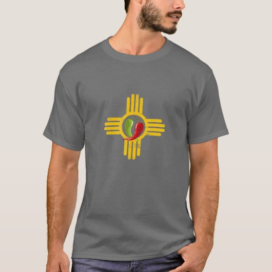 Nieuw Mexico - zuidwest - Zia met rood en groen Ch T-shirt (Voorkant)