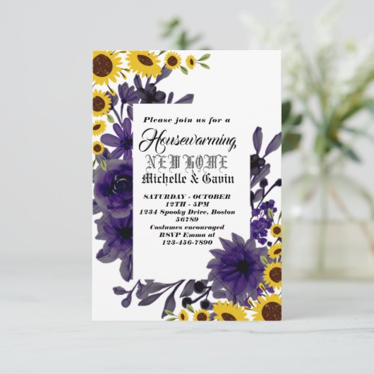 Nieuw modern herfst huis verhuizing feest in kaart (Staand voorkant)