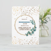 Nieuw modern herfst huis verjaardagsfeestje in kaart (Staand voorkant)