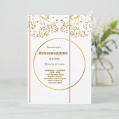 Nieuw modern herfst huis verjaardagsfeestje in kaart (Staand voorkant)