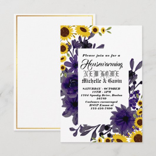 Nieuw modern herfstfeest in huis met huisverwarmin kaart (Voorkant / Achterkant)