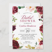 Nieuw! Mooie Blush Burgundy Floral Vrijgezellenfee Kaart (Voorkant)