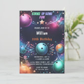 Nieuw Neon Boy Kinder Team Event Bowling 30e verja Kaart (Staand voorkant)