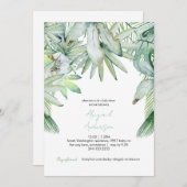 Nieuw Neutral Tropical Baby shower Invitation Kaart (Voorkant / Achterkant)