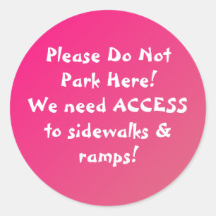 NIEUW! Niet hier parkeren. Ronde Sticker
