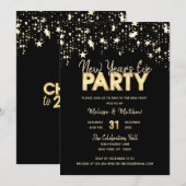 NIEUW NIEUW JAAR: Gold Glitter Lights Kaart (Voorkant / Achterkant)