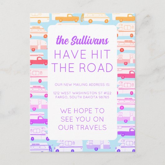 NIEUW NOMAD ADRES Camper Trailer Vanlife RV Briefkaart (Voorkant)