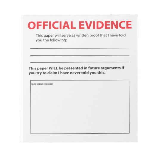 Nieuw officieel bewijs Grappig Notitieblok 2 (Voorkant)