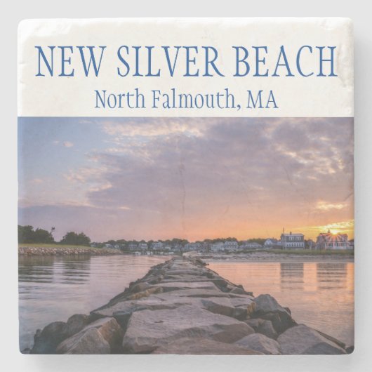 Nieuw Onderzetter met Silver Beach Marble (Voorkant)