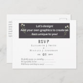 NIEUW! ONTWERP EIGEN WEDDING RSVP-Briefkaart vanaf Briefkaart (Voorkant / Achterkant)