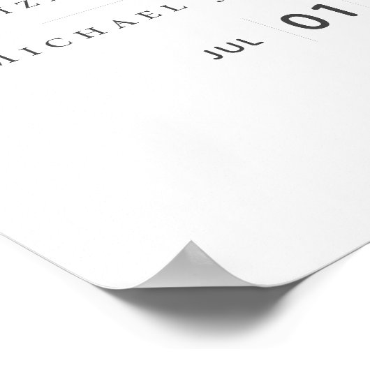 NIEUW! ONTWERP EIGEN WEDINGZIJDE 11x15.4 Poster (Hoek)