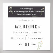 NIEUW! ONTWERP EIGEN WELKOMME WEDDING POSTER Budge (Voorkant)