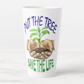 NIEUW ONTWERP GO GREEN TALL COFFEE MOK (Voorkant)