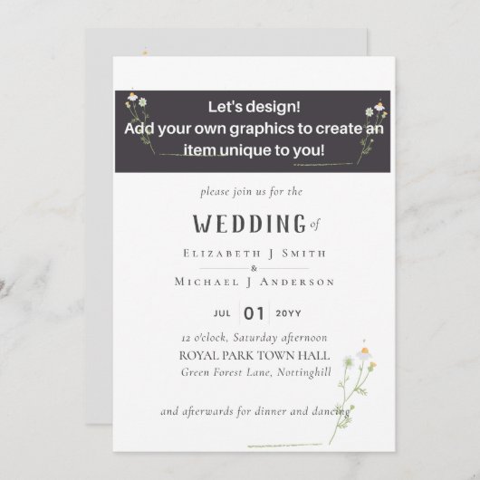 NIEUW! Ontwerp Je Eigen Trouw Uitnodiging (Voorkant / Achterkant)
