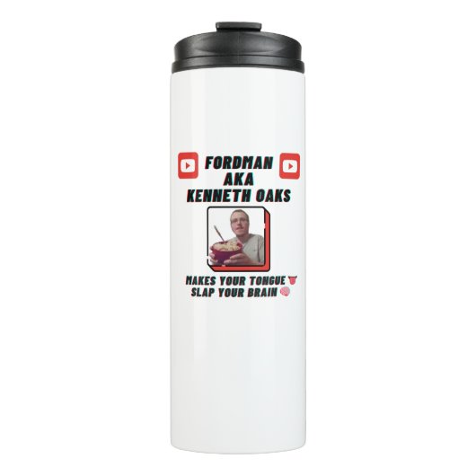 Nieuw ontwerp "Maakt je tong slap je brein" Thermosbeker (Voorkant)