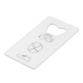 Nieuw ontwerp met triathlon creditkaart flessenopener (Voorkant Gekanteld)