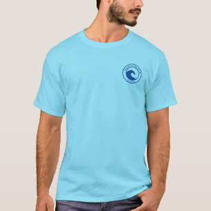 Nieuw ontwerp van de "Beach Blue Ocean Wave"-ronde T-shirt