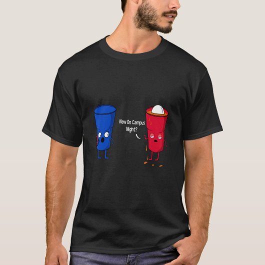 Nieuw op Campus Night Beer Pong Drink game Beer D T-shirt (Voorkant)