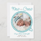 Nieuw op de Crew 2 Foto Blauwgroen Nautical Anchor Aankondiging (Voorkant)