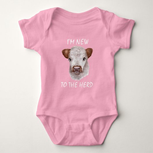 Nieuw op de Koe Calf van de Herd Hoogland Baby Romper (Voorkant)