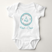 Nieuw op de Nautical Blauwgroen Boat Anchor Custom Romper (Voorkant)